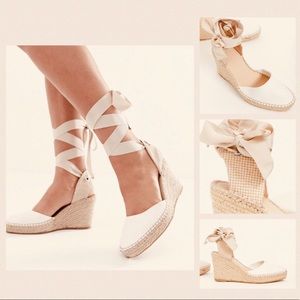 asos design jaylen espadrille wedges in white